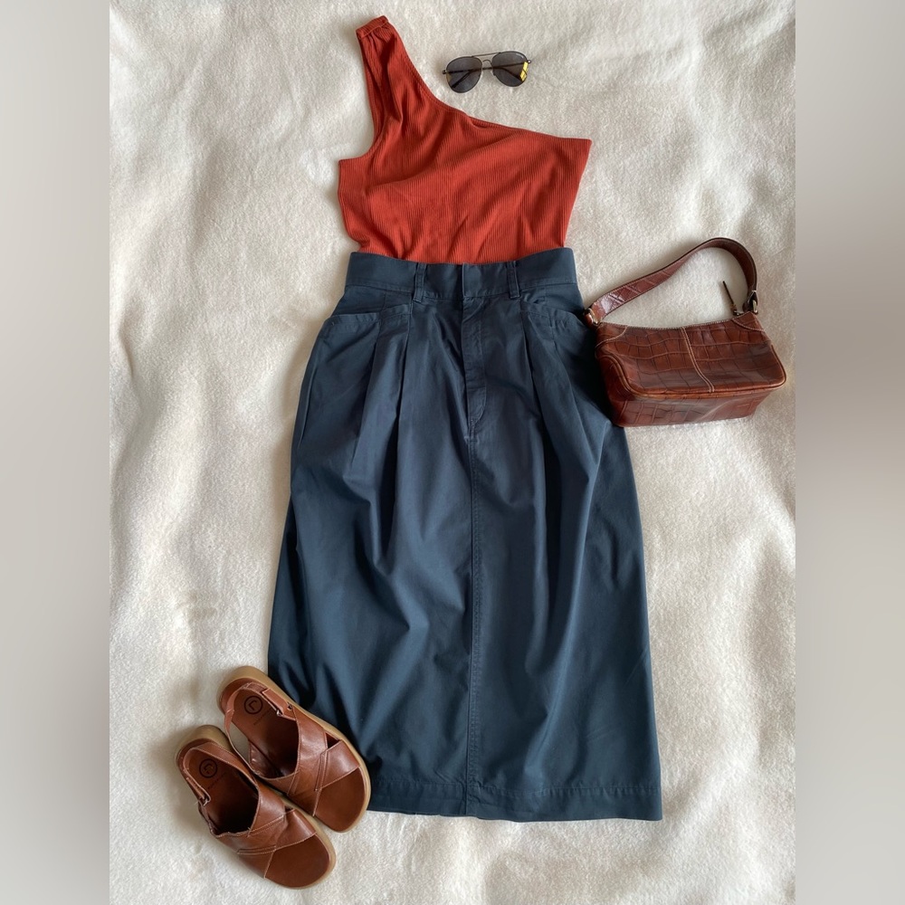 Uniqlo cotton midi skirt | casual | summer | size 6